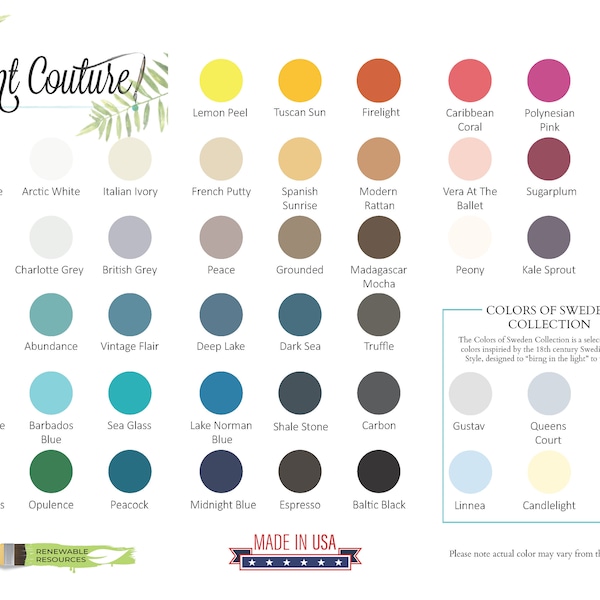 Paint Couture Paint Self Leveling Water Based Paint Acrylic paint for Furniture paint, Cabinet paint, Craft Paint, Mixed Media, Scrapbooking