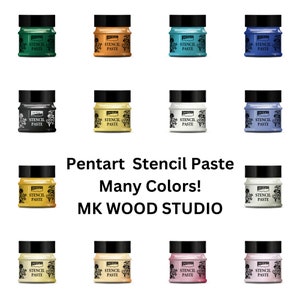 Pentart Stencil Paste for 3d patterns, stencil, scrapbook, junk journal, DIY crafts, mixed media, decor paste, paper crafting, card making