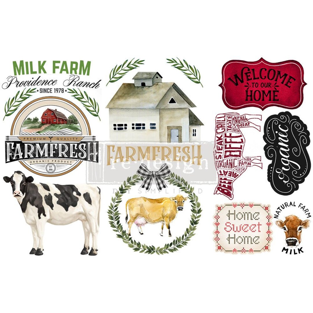 Prima Farm Sweet Farm Chipboard Stickers 35/Pkg