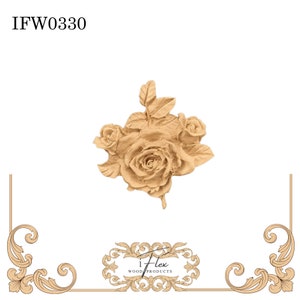 Rose Moulding Furniture Applique Craft Embellishment 0330 iFlex Wood Products Heat Bendable Wooden Molding
