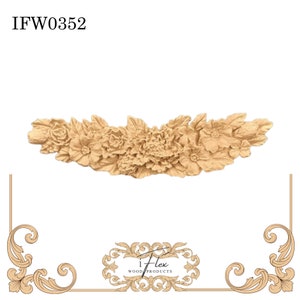 Roses Garland Applique Furniture Moulding Floral Craft Embellishment 0352 iFlex Wood Products Heat Bendable Rose Moulding