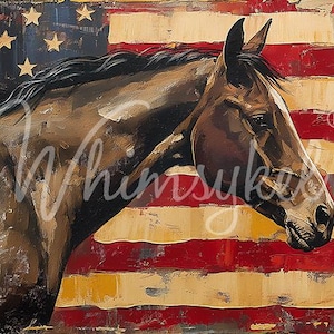 29x21&quot; Large Decoupage Tissue Paper,  Simply Stars & Stripes Horse Decoupage Paper Whimsykel Designs 18lb paper DIY furniture canvas art