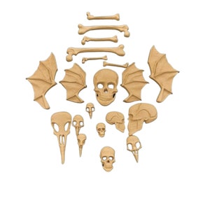 Skull Set Moulding 3416 iFlex Wood Products Heat Bendable Wooden Molding Furniture Embellishment, mixed media scrapbook collage junk journal