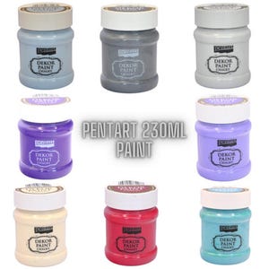 230 ML Pentart Dekor Chalk Paint, furniture, crafts, collage, card making, mixed media, scrapbook, papercraft,  Chalk Style Chalky Paint