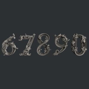 67890 Number Monogram Moulds, Zuri Numerical Mould Silicone Mold, Junk Journal, Paper Crafting, Mixed Media, Card Making, DIY Craft Mold