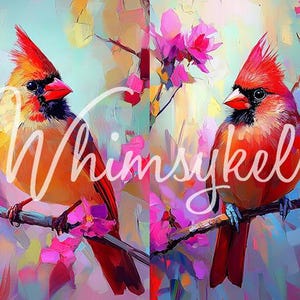 29x21&quot; Large Decoupage Tissue Paper,  Cardinal Companions Bird Decoupage Paper from Whimsykel Designs 18lb paper, DIY furniture canvas art