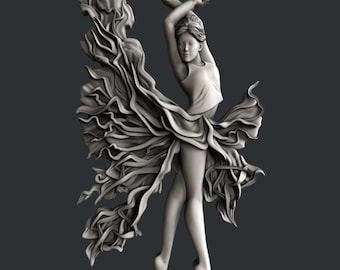 Molde de bailarina de fuego Molde Zuri Molde de silicona Molde Zuri Molde 3D Molde de arcilla Molde de ballet
