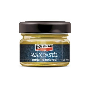 Pentart Yellow Metallic Colored Wax Paste for Vintage Look, Aged Look, Scrapbook, Arts and Crafts, Card Making, Mixed Media, Furniture Wax