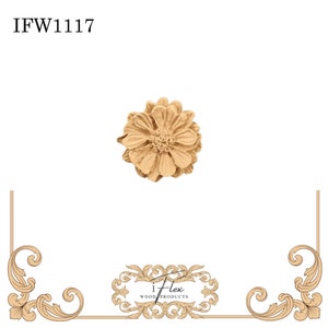 1.18" x 1.97" Flower Petal Moulding Floral Applique Wooden Flower Mold Furniture Embellishment 1117 iFlex Wood Products Heat Bendable Mold