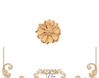 1.18" x 1.97" Flower Petal Moulding Floral Applique Wooden Flower Mold Furniture Embellishment 1117 iFlex Wood Products Heat Bendable Mold