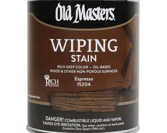 Old Masters Wiping Stain, interior oil-based stain for easy application and superior color control in a single application for woodworking