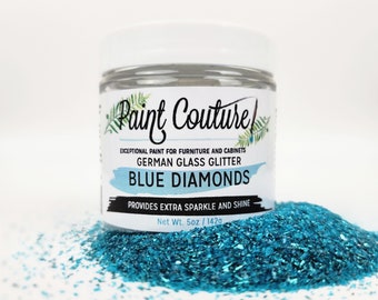 NEW! Blue Diamonds German Glass Glitter Paint Couture for Scrapbooking, Art Journals, Mixed Media, Collage, furniture, crafts, Holiday DIY