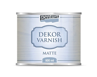 Matte Dekor Varnish 500ml for paint, arts and crafts, collage, mixed media, paper crafting, card making, and journaling, furniture sealant