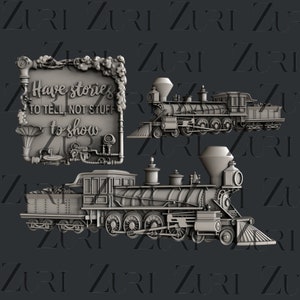 Steampunk Locomotive Train Mold Zuri Design Silicone Mould Clay Mold, DIY Scrapbook, Mixed Media, Collage, Junk Journal, Card Paper crafting