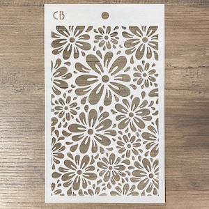 5x8&quot; Blossom Floral Stencil Texture Flower Stencil Floral Stencil Ciao Bella Stencil For Scrapbook, Mixed Media Stencil, Stencil Art MS020