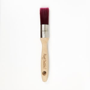 Pu&ograve; includere: Un pennello per dipingere con un manico in legno. Il manico &egrave; inciso con le parole "Paint Couture!" Il pennello ha una testa di setole viola.
