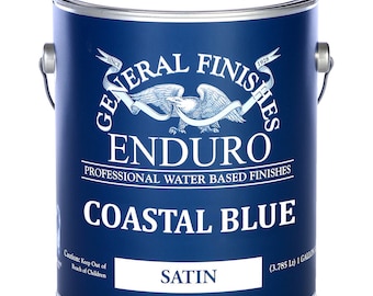 Coastal Blue Poly Satin Quart General Finishes Enduro Pigmented Poly, Custom color, Furniture paint, all in one paint