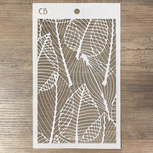 5 x 8&quot; Dry Leaves Stencil Ciao Bella Stencil For Crafts, Mixed Media Stencil, Stencil Art MS063
