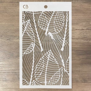 5 x 8" Dry Leaves Stencil Ciao Bella Stencil For Crafts, Mixed Media Stencil, Stencil Art MS063