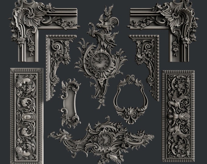 Baroque Elements Mold Zuri Mold Silicone Mould Zuri Mold 3D Mold Clay