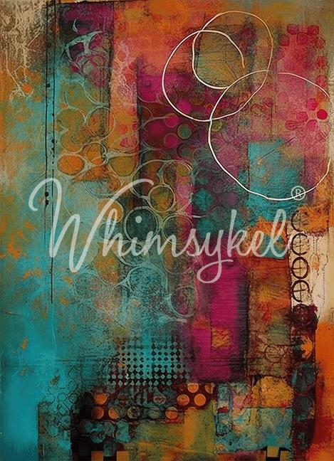 21x29" Large Decoupage Tissue Paper, Colorful Echoes Abstract Decoupage Paper, Whimsykel Designs, 18lb paper for DIY furniture, canvas art
