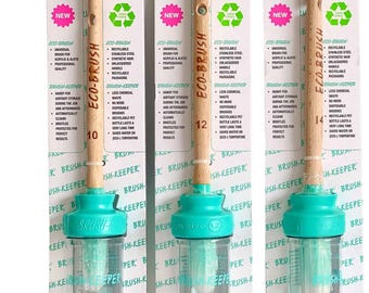 Retail Packaged Eco Brush & Brush-Keeper Deluxe Set - Paint Brushes in sizes 10, 12, 14 and 16