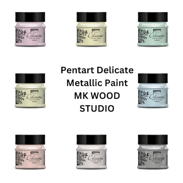 Delicate Metallic Paint Pentart Metallic Sheen for furniture, crafts, collage, card making, mixed media, scrapbook, furniture, papercraft
