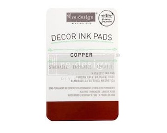 Copper Ink Pad Redesign with Prima, Stackable Magnetic Ink Pads, Scrapbooking Mixed Media, DIY Craft, Furniture stamp, Collage, Junk Journal