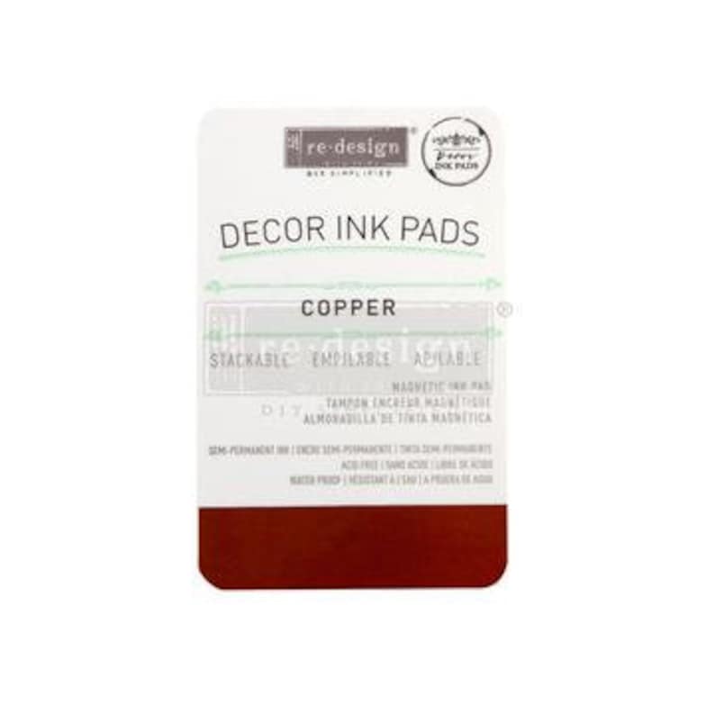 Copper Ink Pad Redesign with Prima, Stackable Magnetic Ink Pads, Scrapbooking Mixed Media, DIY Craft, Furniture stamp, Collage, Junk Journal image 1