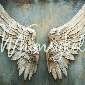 29x21" Large Decoupage Tissue Paper,  Vintage Angel Wings Decoupage Paper from Whimsykel Designs 18lb paper, DIY furniture patina canvas art