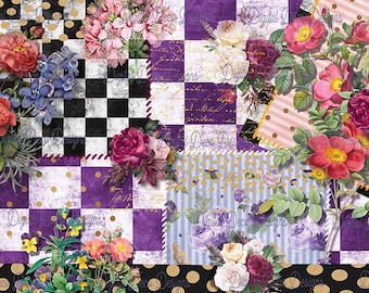 A4 Spring Whimsy Decoupage Floral Decoupage Digital Deco Designs A4 Rice Paper for crafts, furniture and mixed media