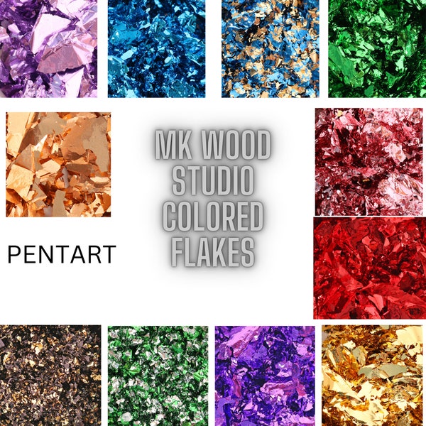 Pentart Colored Flakes Metal Flakes Foil Flakes for arts and crafts, resins, mixed media, canvas, mixed media, scrapbooking, junk journals