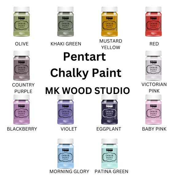 Pentart Chalky Paint for DIY Furniture, Crafts, Collage, Junk Journal, Card  Making, Mixed Media, Scrapbook, Collage Papercraft, Chalk Paint 