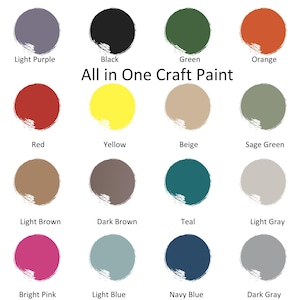 All in One Craft Paint Self Leveling Water Based Paint Acrylic paint for Furniture paint, Cabinet Paint, Mixed Media, Scrapbooking