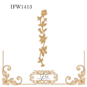 Vine Applique Furniture Applique Craft Embellishment 1413 iFlex Wood Products Heat Bendable Wooden Rose Moulding