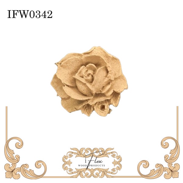 Roses Applique 0342 iFlex Wood Products Heat Bendable Wooden Rose Moulding
