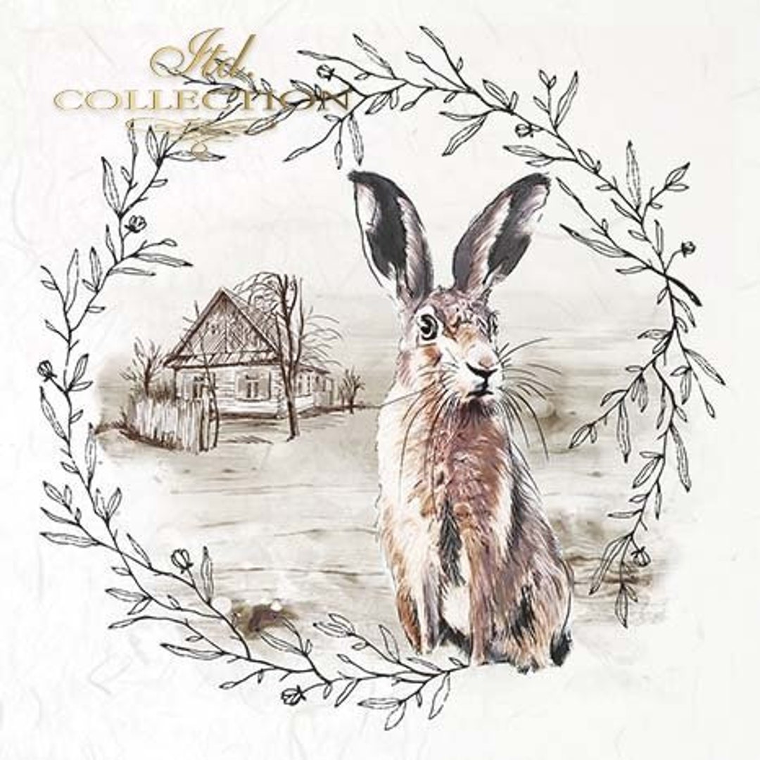 6 Mini Bunny Rice Paper Set ITD Collection Decoupage Paper RSM 052 ...