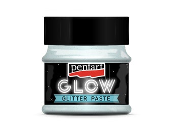 Pentart Glow in the Dark Paint Glitter Paste for 3d patterns, stencils, scrapbooking, furniture, arts and crafts, mixed media, decor paste