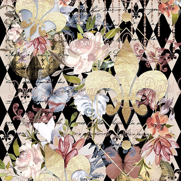 Harlequin Decoupage Paper Etsy