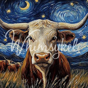 29x21&quot; Large Decoupage Tissue Paper,  Galaxy Grazing Cow Animal Decoupage Paper Whimsykel Designs 18lb, DIY furniture canvas art, FAST Ship