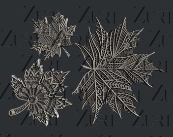 Ornate Leaves Mold Zuri Mold Silicone Mould 3D Clay Mold or resin, Scrapbooking, DIY Craft Collage, Mixed Media, Card making, Paper crafting