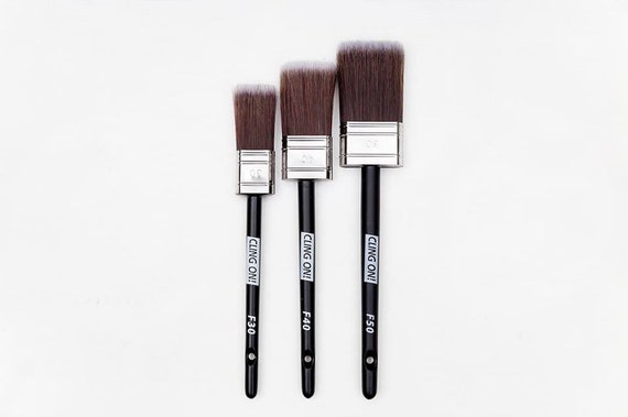 Flat Series Paint Brush Cling On! Brushes for furniture painting, cabinet refinishing, scrapbooking, junk journal DIY crafts:  F40, F50