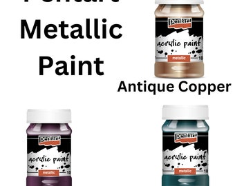 Pentart 50ml Sparkling Silver Metallic Acrylic Paint - TH Decor