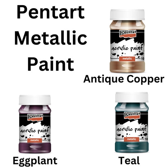 Acrylic Paint Metallic Pentart Metallic Paint Metallic Sheen for Furniture,  Arts and Crafts, Collage, Card Making, Mixed Media, Scrapbooking 