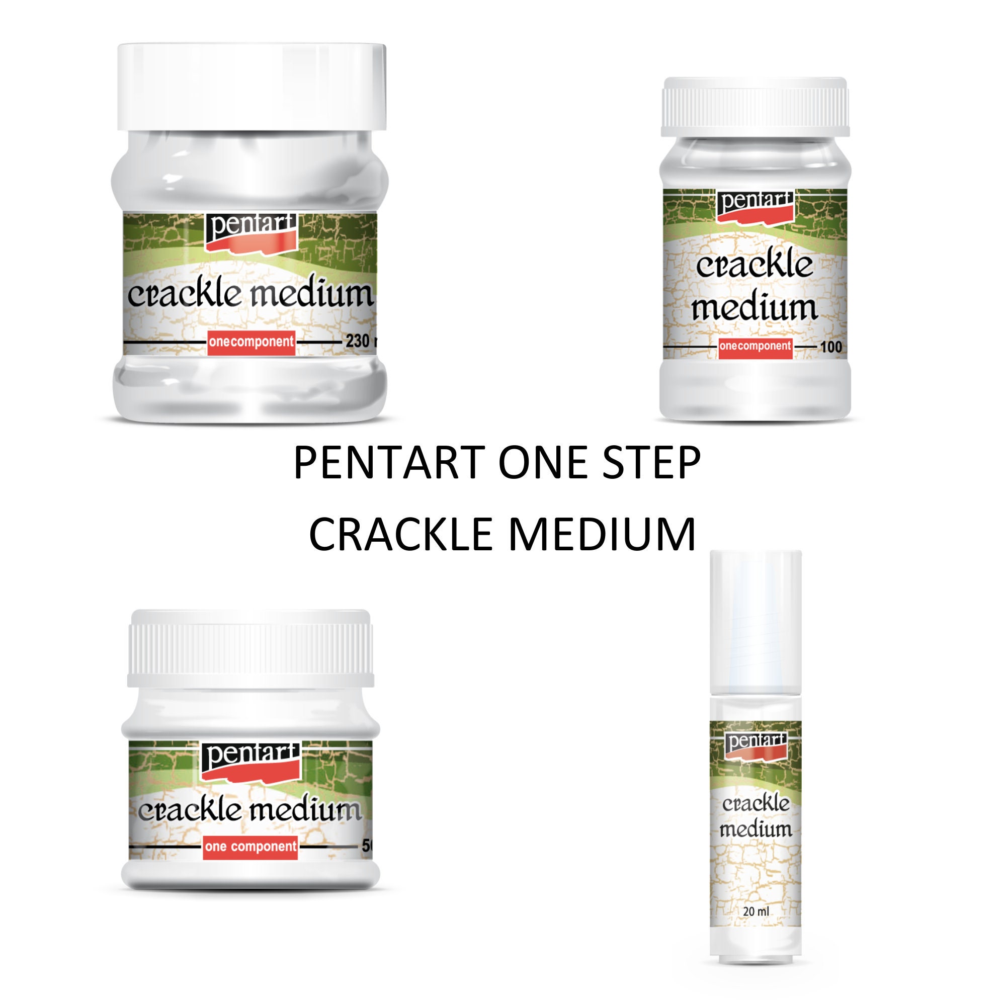 Pentart One Step Crackle Medium Varnish Set to Create a Worn and Weathered  Look, Crackle Look, Mixed Media, Scrapbooking, Card Making, Craft 