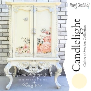 Candlelight Paint Couture Colors of Sweden Self Leveling Water Based Paint Acrylic paint for Furniture and Cabinets Craft Paint Supplies