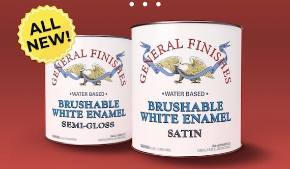 General Finishes Brushable White Enamel paint and topcoat for furniture  Paint and Topcoat all in one paint, cabinet paint, durable paint