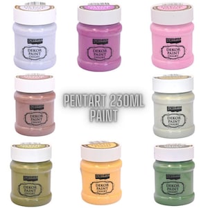 230ML Pentart Dekor Chalk Paint for furniture, crafts, collage, card making, mixed media, scrapbook, papercraft, Chalk Style Chalky Paint