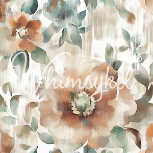 29x21&quot; Large Decoupage Tissue Paper,  Muted Blossoms Flower Decoupage Paper Whimsykel Designs 18lb, DIY furniture canvas art, FAST Ship