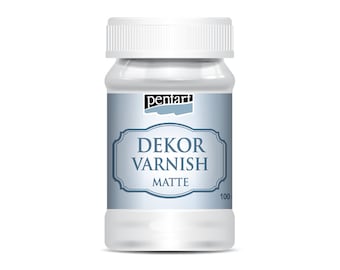 Matte Dekor Varnish for paint, arts and crafts, collage, mixed media, paper crafting, card making, and journaling, furniture sealant